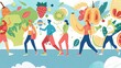 Healthy Lifestyle Illustration: An illustration emphasizing the principles of healthy eating, regular exercise, and mental well-being, highlighting the importance of a healthy lifestyle 