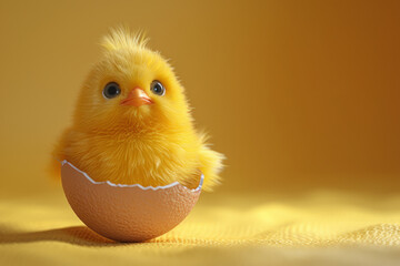 Sticker - Cute easter chick in an easter egg shell