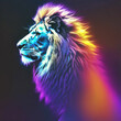 colored lion head