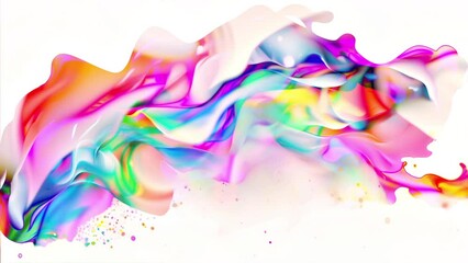 Canvas Print - Iridescent colorful wave liquid with trendy double exposure effect. Inspiration of 3d art. Abstract video can use in vertical position. Live wallpaper best for yours video cover, opener, presentation