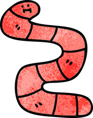 quirky hand drawn cartoon worm