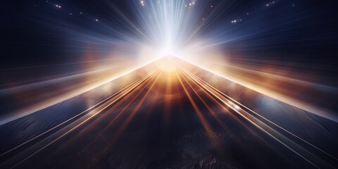 Wall Mural - Abstract concentrated light rays in a single bright peak