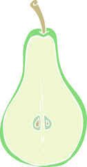 Wall Mural - flat color illustration of a cartoon half pear