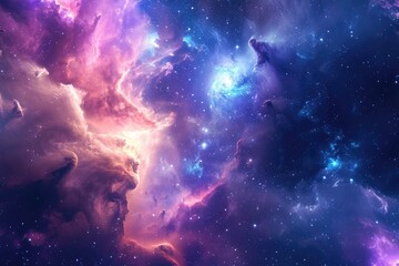 Wall Mural - Celestial symphony dazzles with mesmerizing galaxy colors