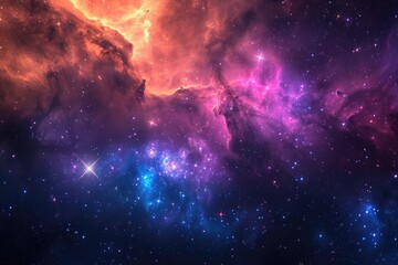 Wall Mural - Astronomical wonderland mesmerizes with vibrant cosmic spectrum