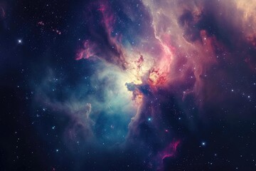 Wall Mural - Stellar wonderland mesmerizes with vibrant cosmic hues