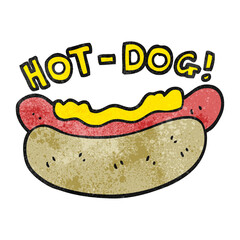 Wall Mural - textured cartoon hotdog