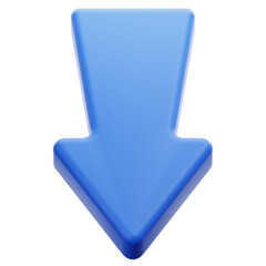 blue down arrow 3d illustration