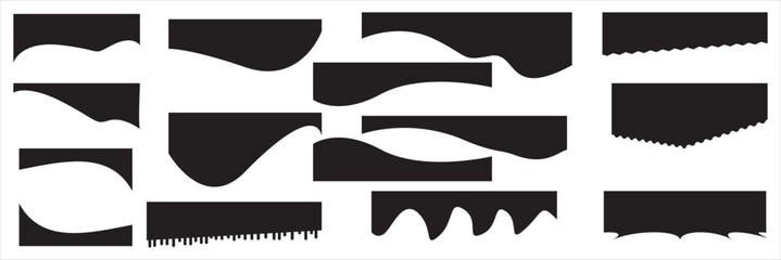 website border, web page divider shapes. geometric and organic separator headers for graphic design 