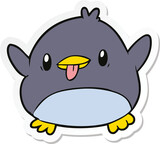 Fototapeta  - sticker of a cute cartoon penguin