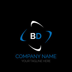 BD letter logo creative design. BD unique design. BD creative initials letter logo concept. BD letter logo design on black background.