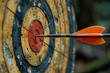 Precision striking bullseye an arrow hitting its target with precision. Generative Ai