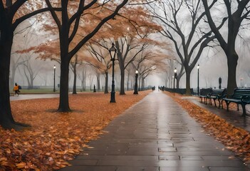 Sticker - autumn in the park