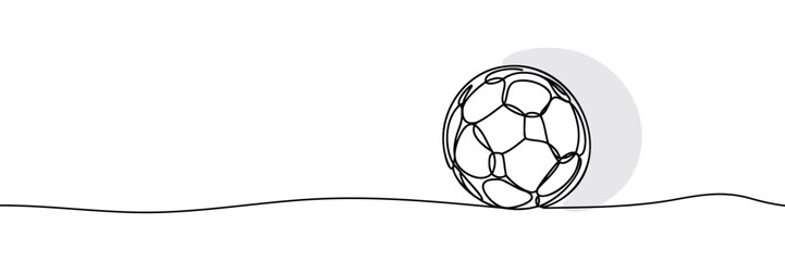Wall Mural - A single continuous line of a soccer ball silhouette. vector illustration.
