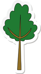 sticker of a quirky hand drawn cartoon tree