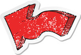 Fototapeta  - retro distressed sticker of a cartoon pointing arrow
