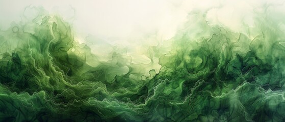 Fototapete - Watercolor texture streaks in green