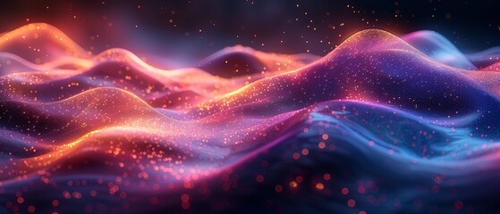 Poster - The background of this abstract futuristic animation is filled with neon led elements and colorful motion elements.