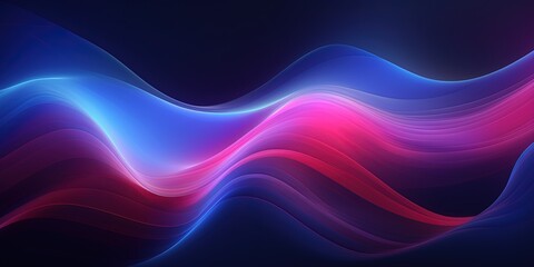 Poster - Neon Wavy Shape Background