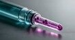  Precision medicine in action - A syringe with a purple liquid and a clear needle