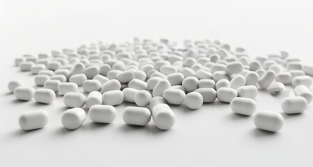 Wall Mural -  A collection of white pills on a surface