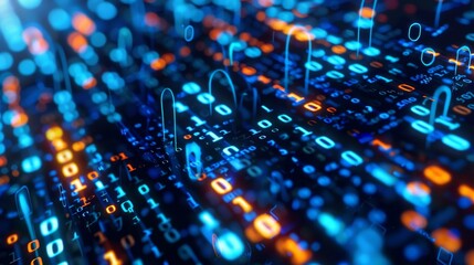 Aufkleber - Concept of digital transformation. Engineering of systems. Binary code. Programming.