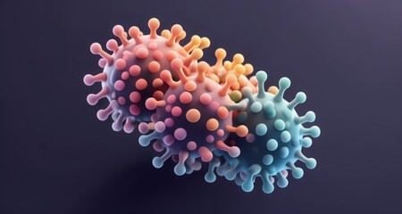 Wall Mural -  Vibrant 3D illustration of a cell structure