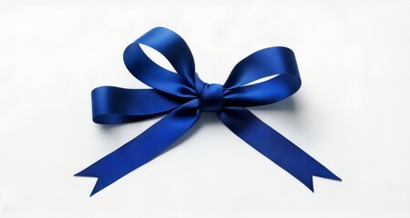 Sticker -  A single blue ribbon, a symbol of honor and achievement