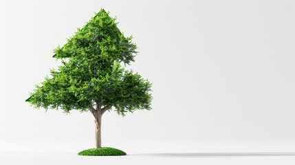 Poster - Over a white background, an arrow-shaped tree grows up. Business concept image.