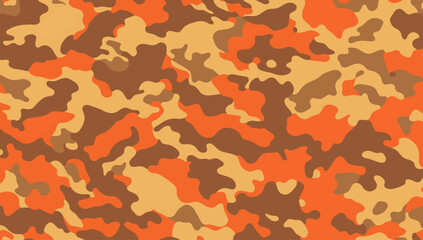 Wall Mural - Orange camouflage pattern background. Military camouflage seamless pattern background. Vector illustration.