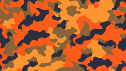 Wall Mural - Military camouflage seamless pattern background. Orange camouflage pattern background. Vector design.	