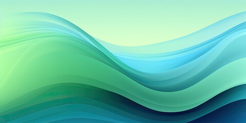 Canvas Print - Green-Blue Wave Background