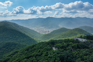 san bernardo hill in salta seen from a drone.