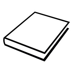 Wall Mural - book - black and white simple symbol of closed book, vector illustration isolated on white