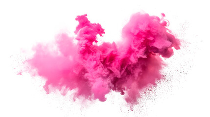 Wall Mural - Pink smoke. Isolated on transparent background, PNG