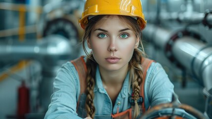 Aufkleber - Professional women plumber that specializes. Generative AI.