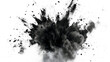 A black cloud of smoke is blowing in the wind Isolated on transparent background, PNG