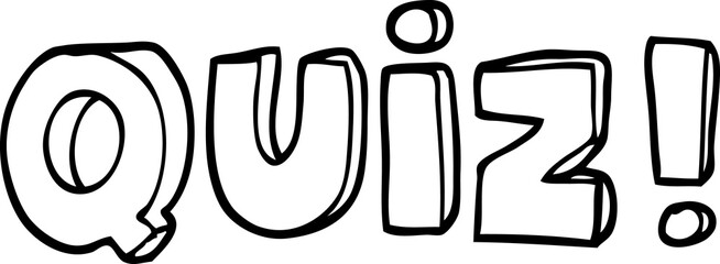 Wall Mural - line drawing cartoon quiz font