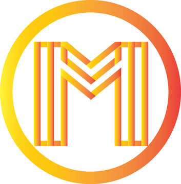 M location Logo M Icon Logo USE TO destination place restaurant circle mapLetter M logo icon design template elementsWireframe Letter M outline bevelled 3D alphabet design