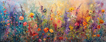 Layers Of Oil Paint Reveal A Garden Where Every Flower Contributes To A Grand Symphony Of Colors A Stunning Tribute To Natures Palette