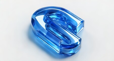 Wall Mural -  Vibrant blue 3D letter 'S' on white background