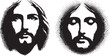 jesus christ's gaze, divine portrait in black vector