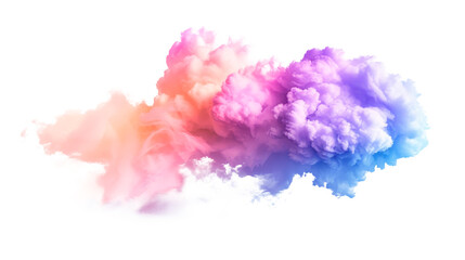 Wall Mural - A colorful cloud with a rainbow of colors Isolated on transparent background, PNG