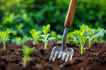 Poster - A slide background for showcasing gardening. Background image. Created with Generative AI technology.