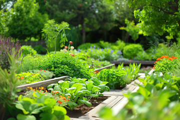 Poster - A slide background for showcasing gardening. Background image. Created with Generative AI technology.