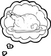 thought bubble cartoon cooked chicken