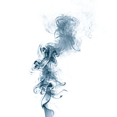 Poster - a blue smoke trail is rising from a fire isolated on transparent background, png