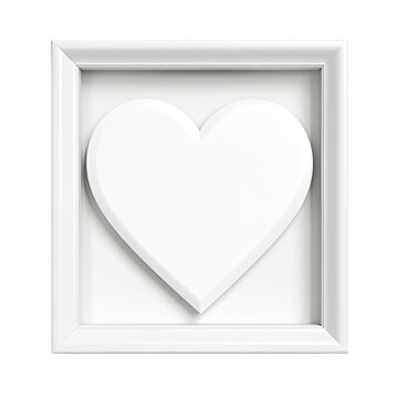 isolated heart white frame on white background