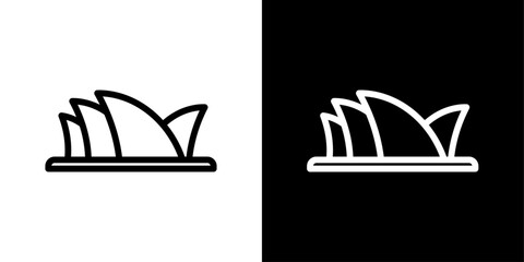 Sydney Opera House Line Icon on White Background for web.