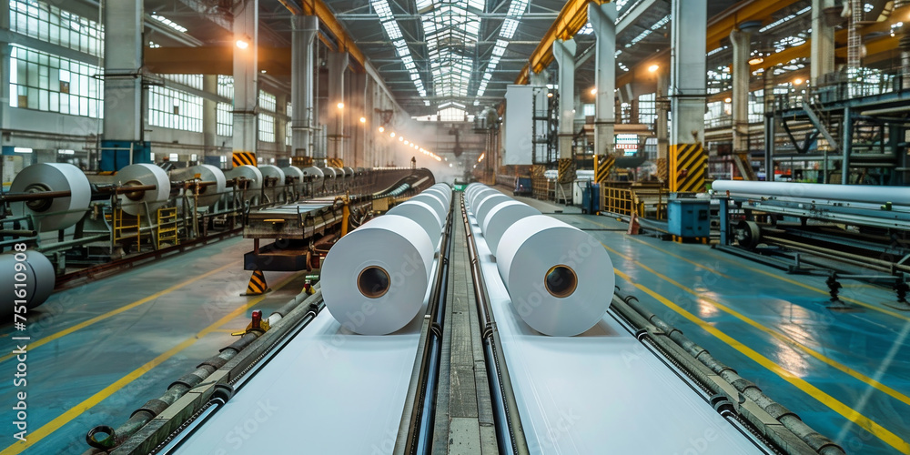 The dynamic assembly line of a paper manufacturing plant with large ...